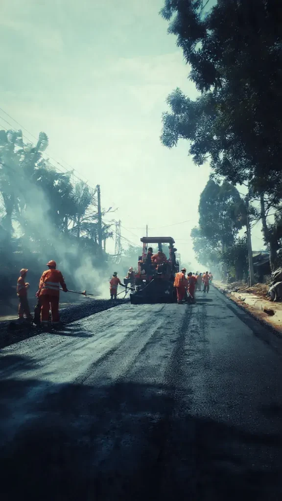Proyek Pengaspalan di Pademangan