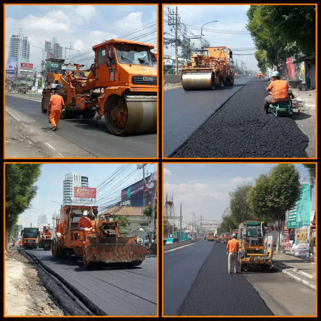 Proyek Aspal Jalan di Jakarta Timur