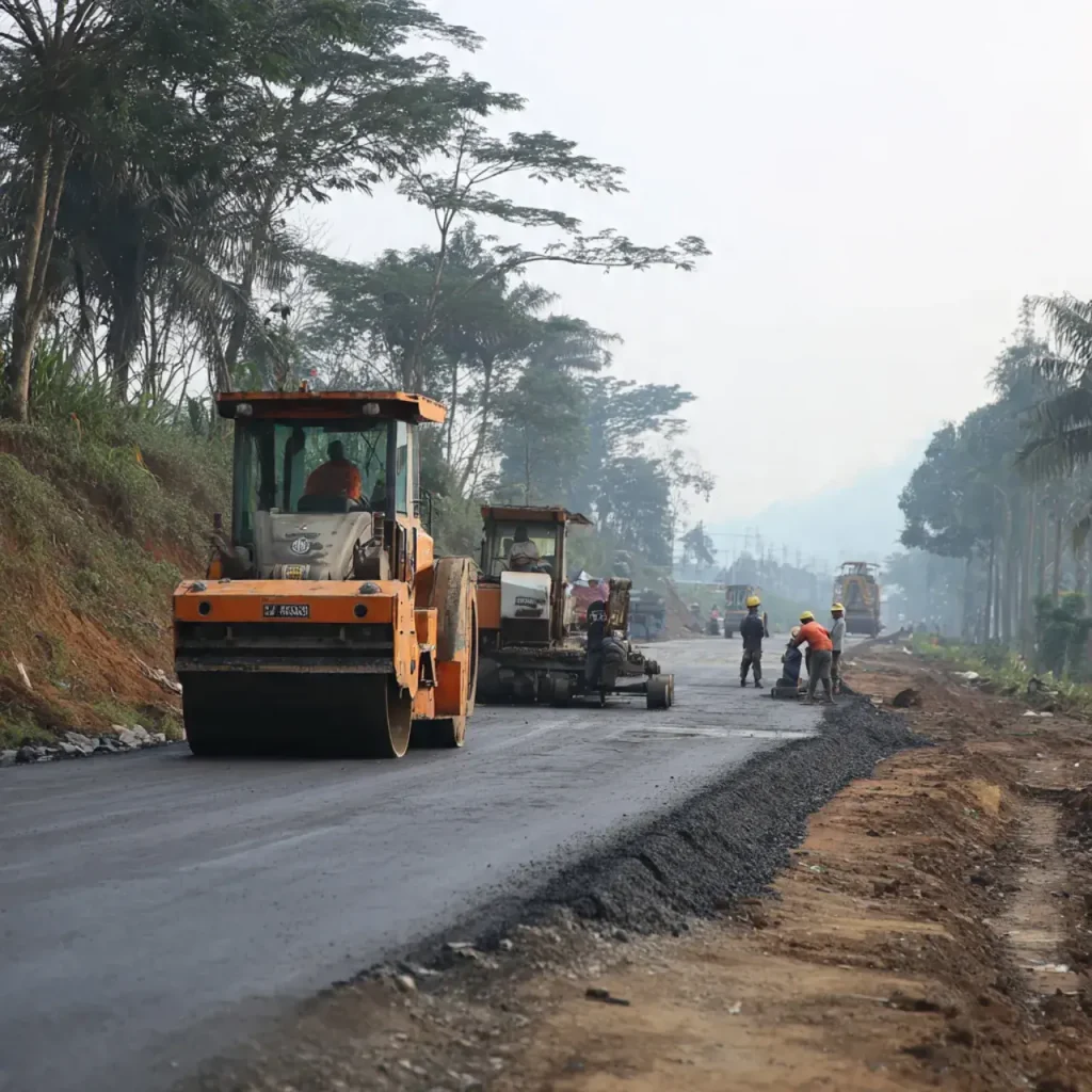 Proyek Pengaspalan di Jakarta Utara